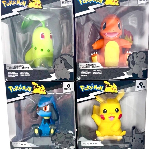 Pokemon Other - Pokemon Select Charmander, Chikorita, Pikachu, Riolu Figures